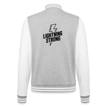 Lightning Strong - Veste Teddy - gris chiné / blanc - Dos - Marisol (170cm)