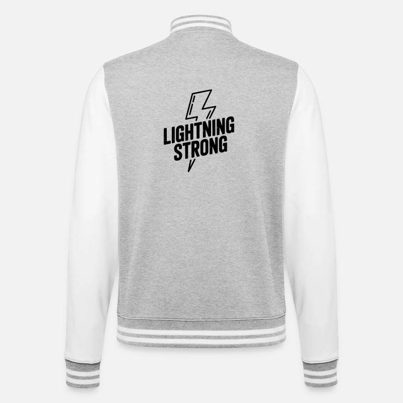 Lightning Strong - College Sweat Jacket - heather grey/white
