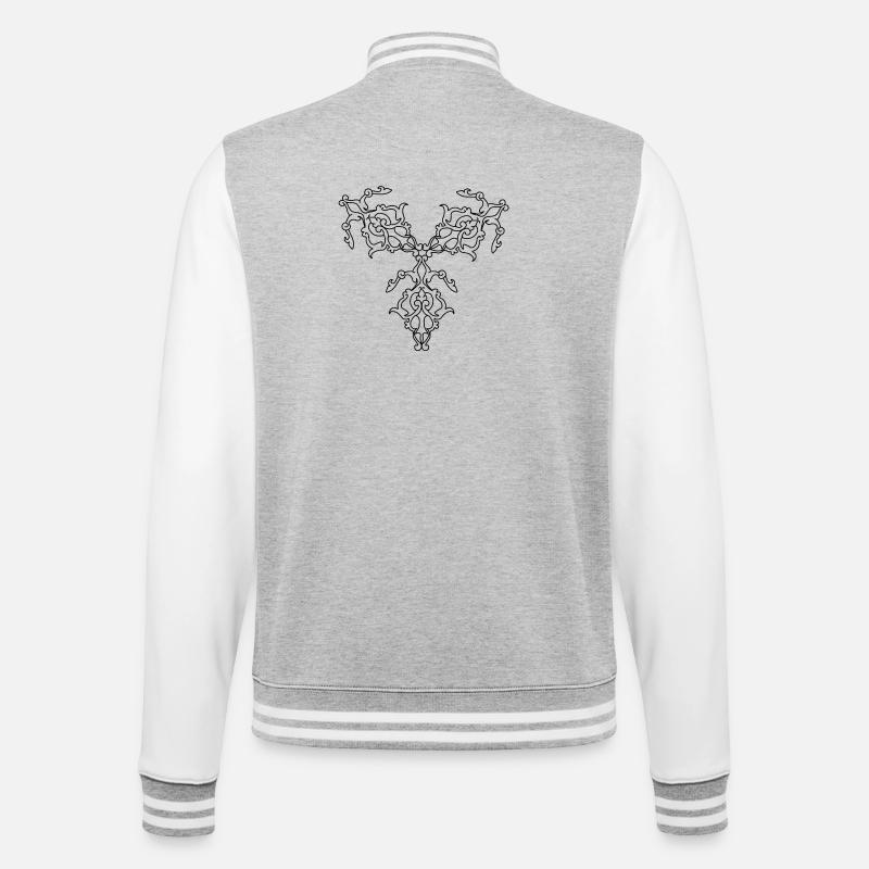 Geometric Patterns - College Sweat Jacket - heather grey/white