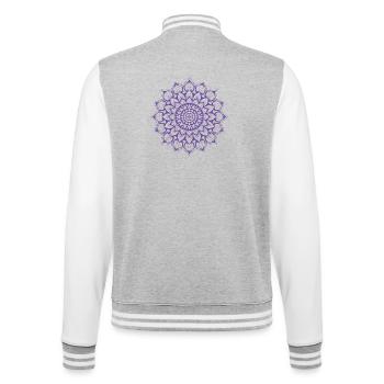 Mandala - College-Sweatjacke - Grau meliert/Weiß - Hinten - Marisol (170cm)