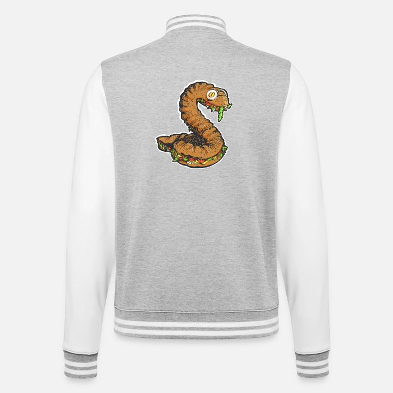 The Snacking Snake - College Sweat Jacket - heather grey/white