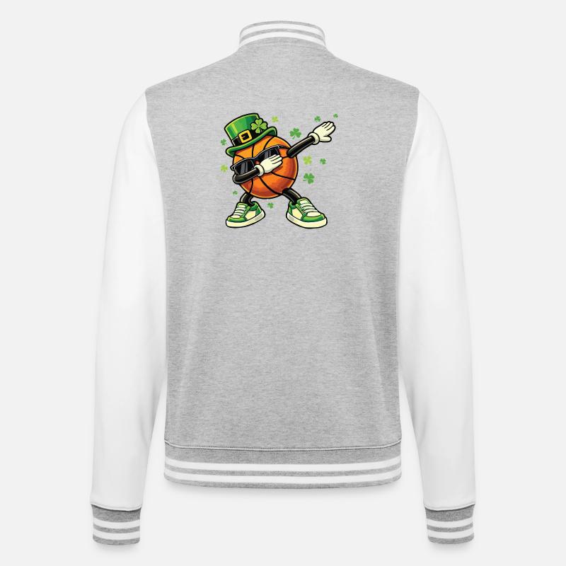 Basket-ball Lutin St Patrick’s St. Paddys - Veste Teddy - gris chiné / blanc