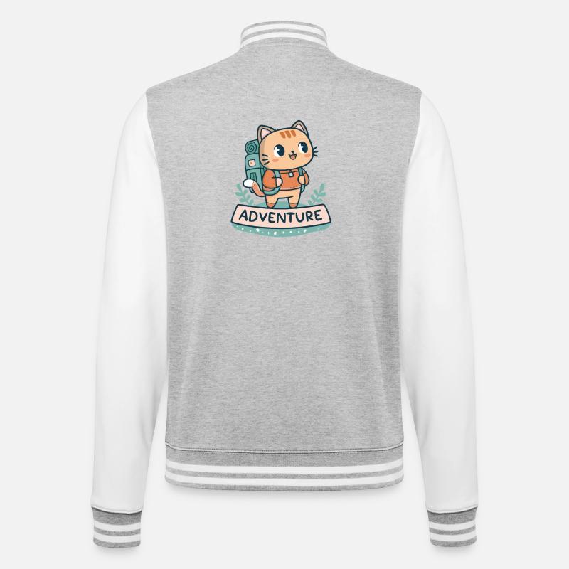 Cat Explorer Backpack - College Sweat Jacket - heather grey/white