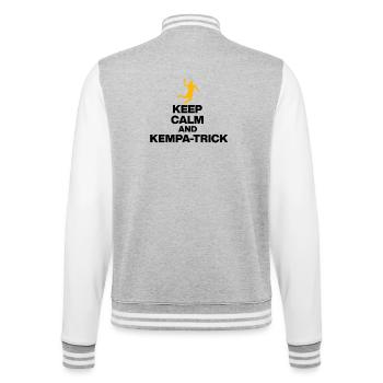 KEEP CALM & KEMPA TRICK! GERMANY HANDBALL - College Sweat Jacket - heather grey/white - Back - Marisol (170cm)