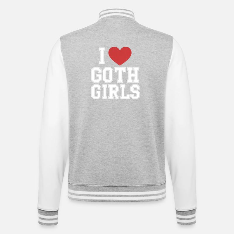 J’aime les filles gothiques - Veste Teddy - gris chiné / blanc