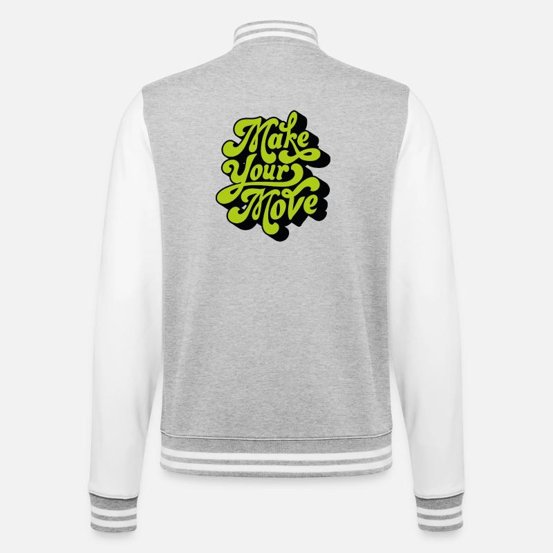 Make your move - College Sweat Jacket - heather grey/white