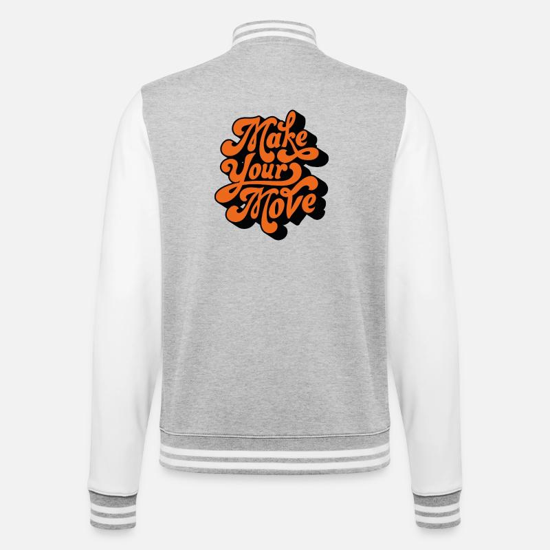 Make Your Move - College Sweat Jacket - heather grey/white