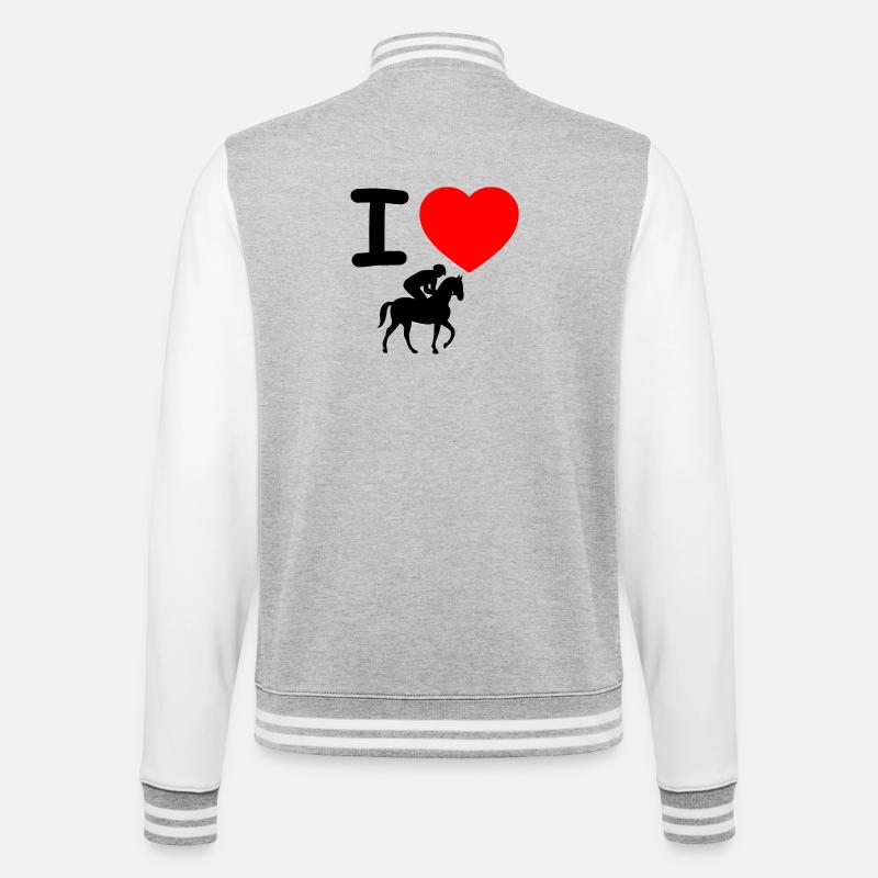 Chevaux - Veste Teddy - gris chiné / blanc
