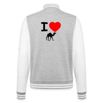 Dromedary - College Sweat Jacket - heather grey/white - Back - Marisol (170cm)