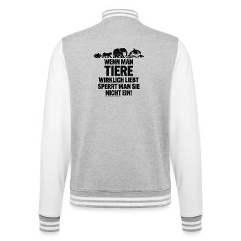 anti-ZOO - Veste Teddy - gris chiné / blanc - Dos - Marisol (170cm)