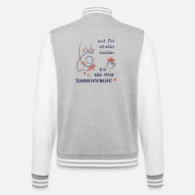 Tu es mon rayon de soleil - Veste Teddy - gris chiné / blanc