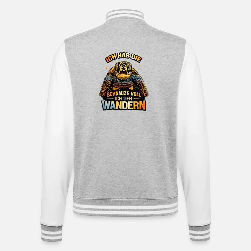 I'm fed up with turtles Hiking - College Sweat Jacket - heather grey/white