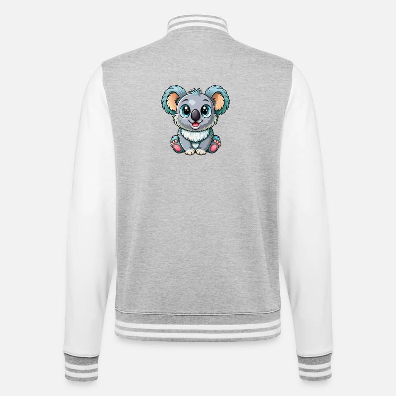 Bébé koala - Veste Teddy - gris chiné / blanc