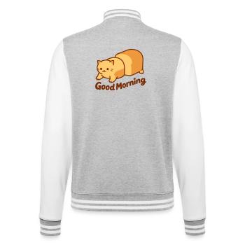 Cat Bread Meme - College Sweat Jacket - heather grey/white - Back - Marisol (170cm)