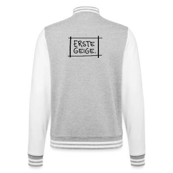 Playing First Fiddle – Pun Saying - College Sweat Jacket - heather grey/white - Back - Marisol (170cm)