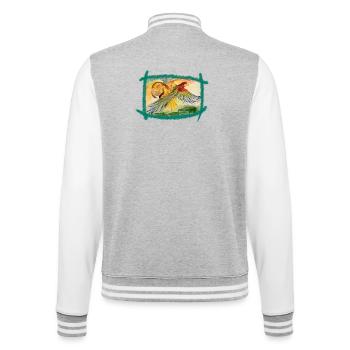 Aras au-dessus de la forêt tropicale - Veste Teddy - gris chiné / blanc - Dos - Marisol (170cm)