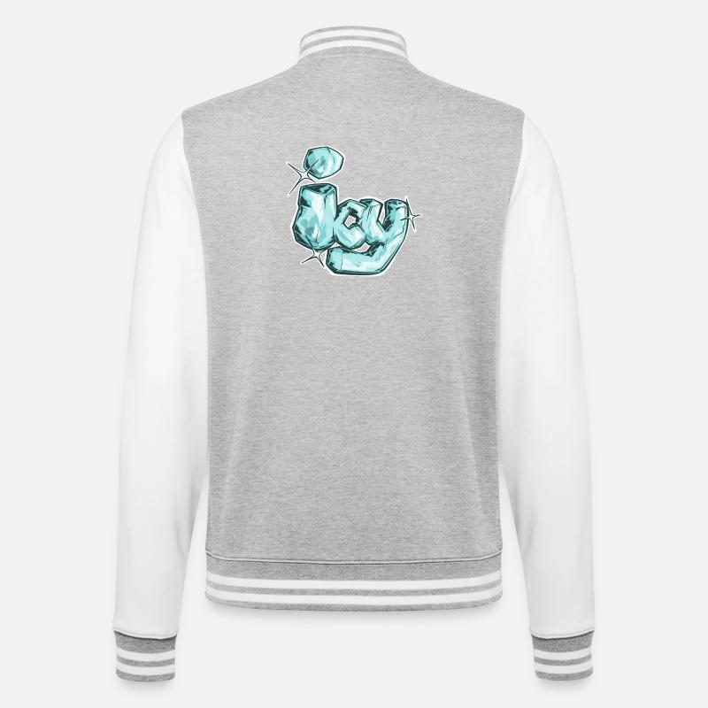 Icy, a drawn word - College Sweat Jacket - heather grey/white