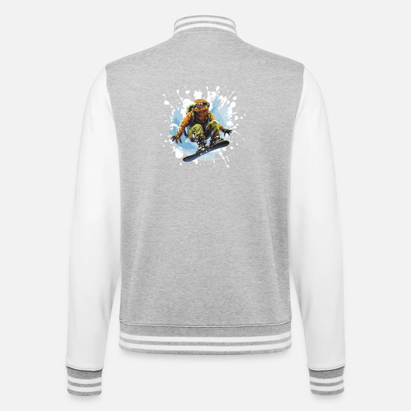 Frog Snowboard - College Sweat Jacket - heather grey/white