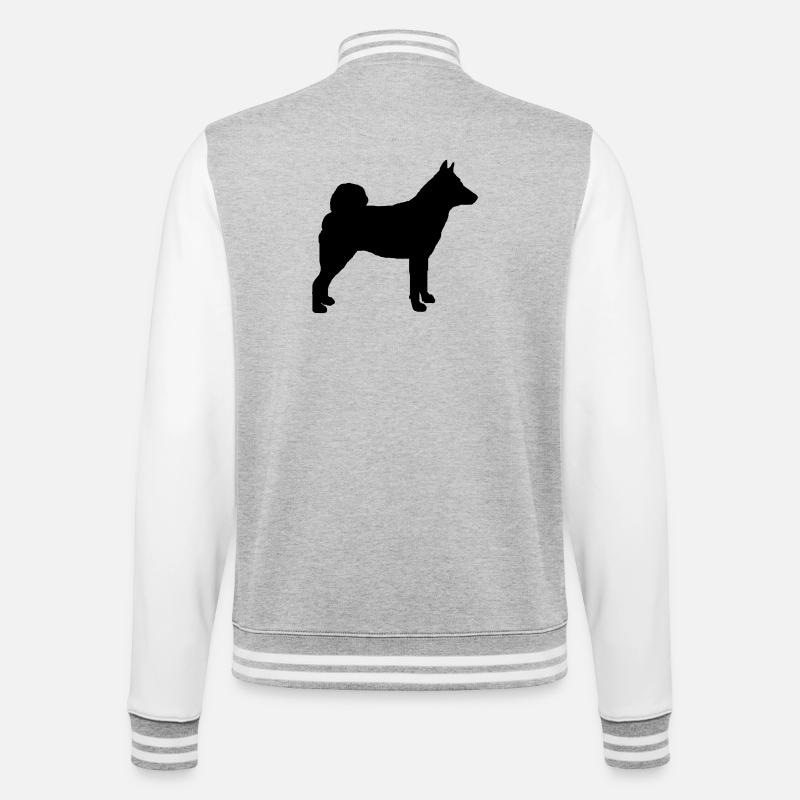Norwegian Elkhound - College Sweat Jacket - heather grey/white