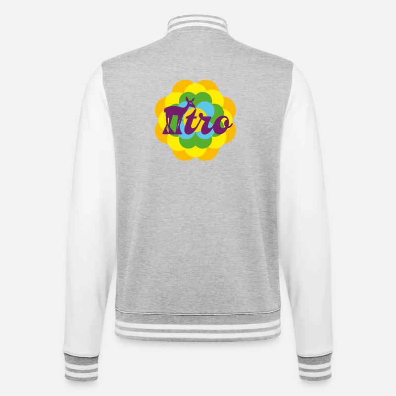 Rétro - Veste Teddy - gris chiné / blanc