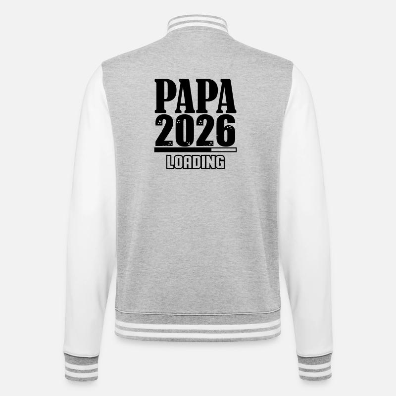 Papa 2026 Loading - College Sweat Jacket - heather grey/white