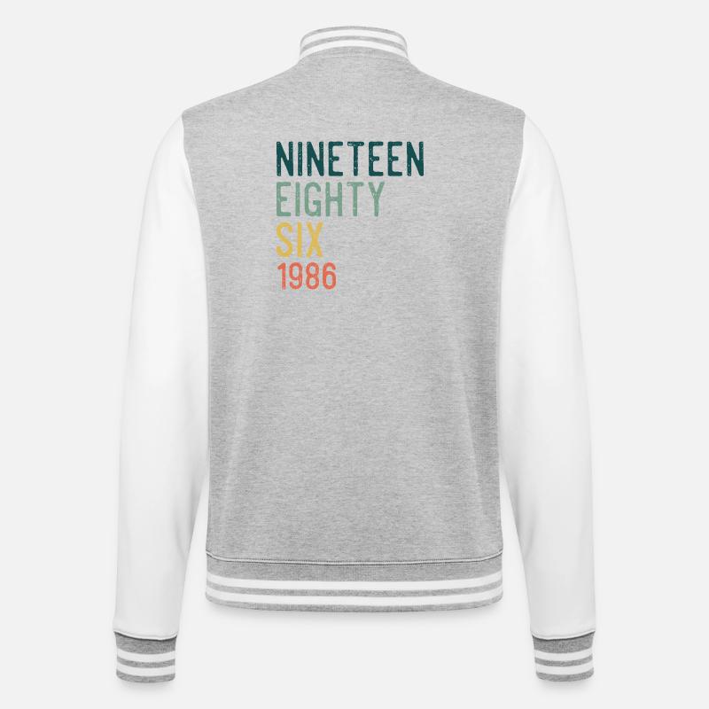 Nineteen Eighty-Six Retro - College Sweat Jacket - heather grey/white