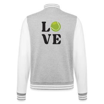 Tennis-Liebhaber - College-Sweatjacke - Grau meliert/Weiß - Hinten - Marisol (170cm)