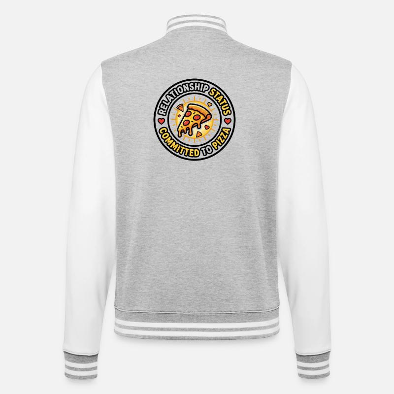 Relationship Status Committed to Pizza - College Sweat Jacket - heather grey/white