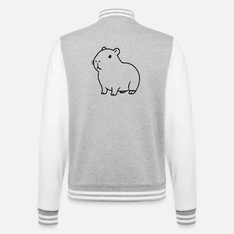 Capybara capybara noir - Veste Teddy - gris chiné / blanc