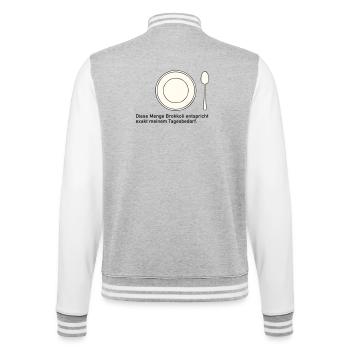 Tagesbedarf Brokkoli - College-Sweatjacke - Grau meliert/Weiß - Hinten - Marisol (170cm)