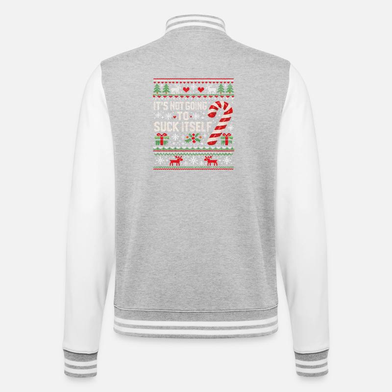 It won't ruin itself (inappropriate) - College Sweat Jacket - heather grey/white