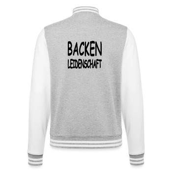 Bake - College Sweat Jacket - heather grey/white - Back - Marisol (170cm)