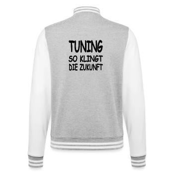 Tuning - College-Sweatjacke - Grau meliert/Weiß - Hinten - Marisol (170cm)