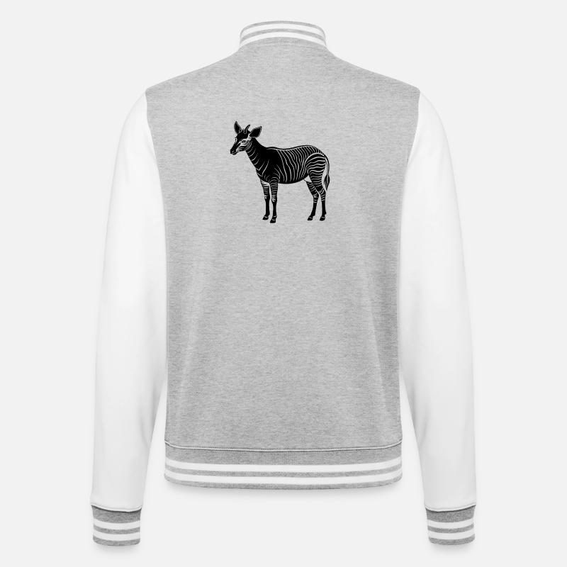 Okapi - College Sweat Jacket - heather grey/white