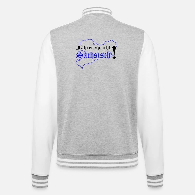 Dialecte saxon saxon de Saxe - Veste Teddy - gris chiné / blanc