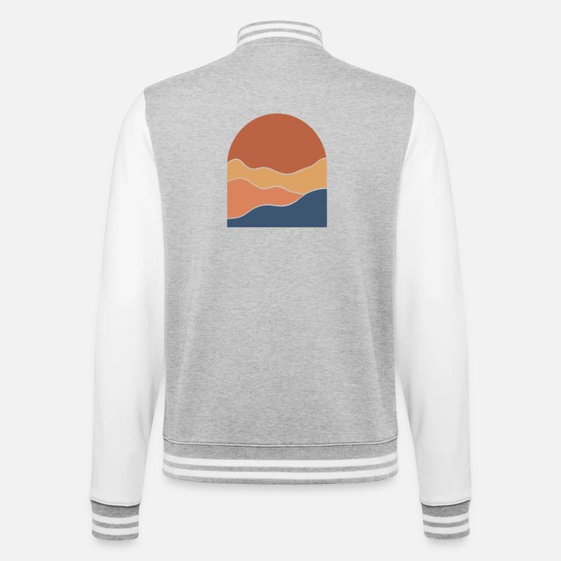 Couches de l’Horizon Chaud - Veste Teddy - gris chiné / blanc