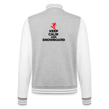 KEEP CALM AND SNOWBOARD! PISTENSPASS & HÜTTENGAUDI - College-Sweatjacke - Grau meliert/Weiß - Hinten - Marisol (170cm)