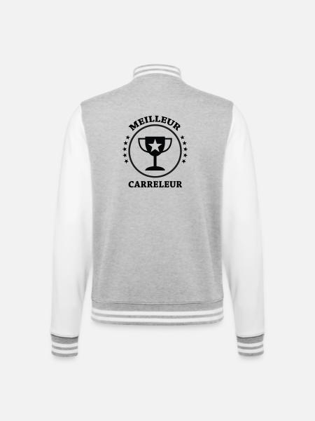 Best Tiler - College Sweat Jacket - heather grey/white