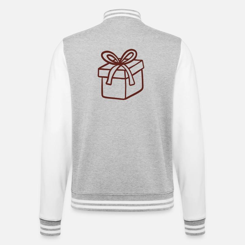 Rustic Hand-Drawn Gift Box - College Sweat Jacket - heather grey/white