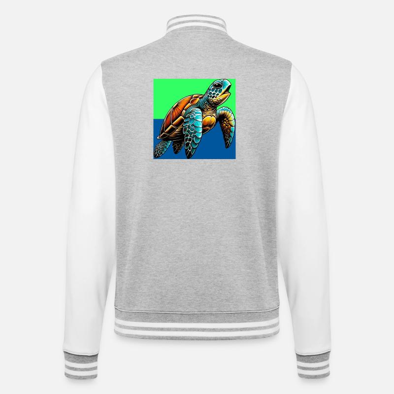 turtle - College Sweat Jacket - heather grey/white