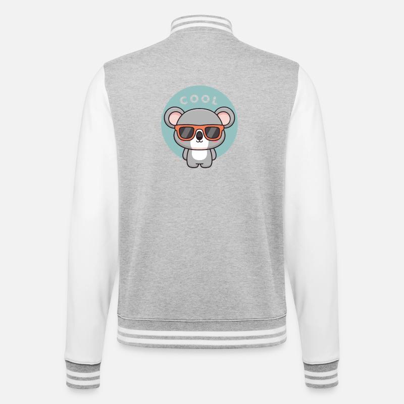 Koala Coole Bunte Gläser - College-Sweatjacke - Grau meliert/Weiß