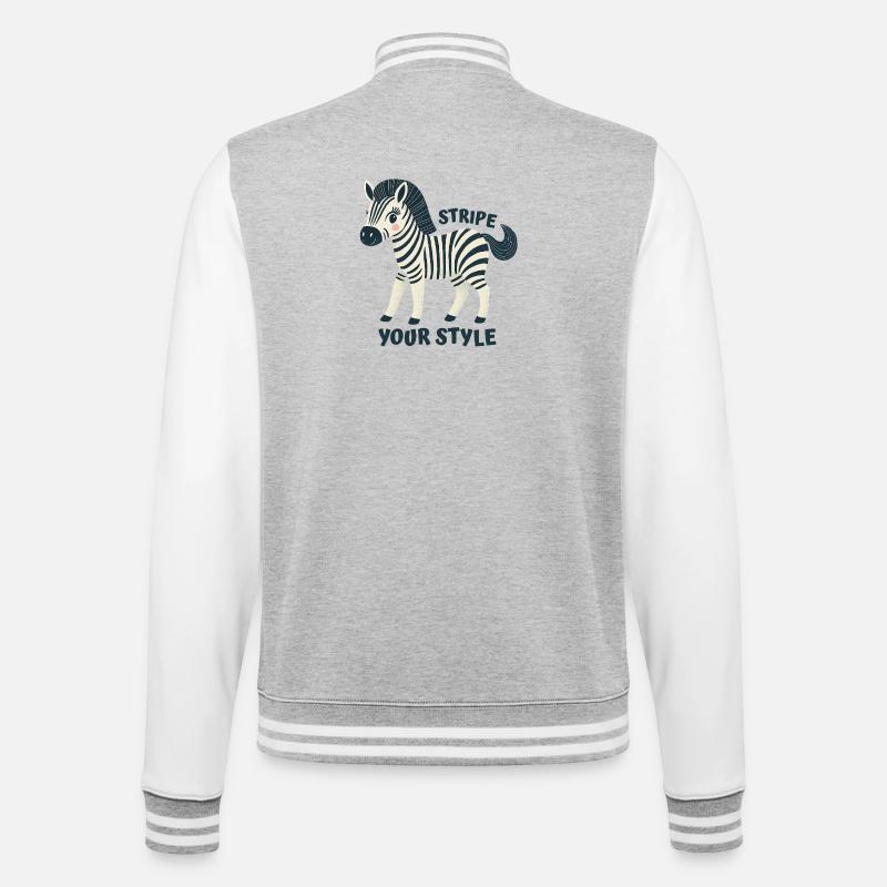 Stylish Zebra - College Sweat Jacket - heather grey/white