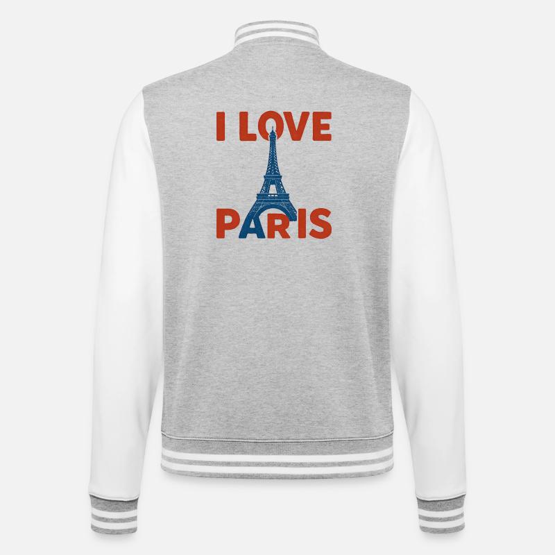 Amour Paris Tour Eiffel Graphique - Veste Teddy - gris chiné / blanc