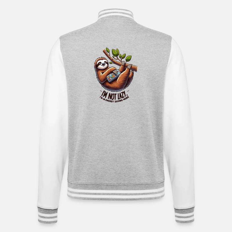I'm Not Lazy – Power Saving Mode - College Sweat Jacket - heather grey/white