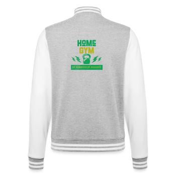 Home Gym No Membership Required - College Sweat Jacket - heather grey/white - Back - Marisol (170cm)