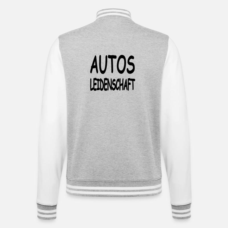 Autos - College-Sweatjacke - Grau meliert/Weiß