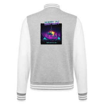 Berlin Retro Electro - Veste Teddy - gris chiné / blanc - Dos - Marisol (170cm)