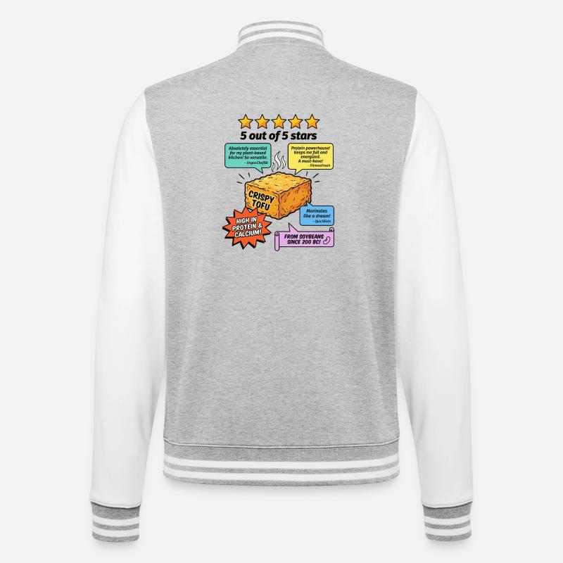 Crispy Tofu 5 Sterne Bewertung - College-Sweatjacke - Grau meliert/Weiß