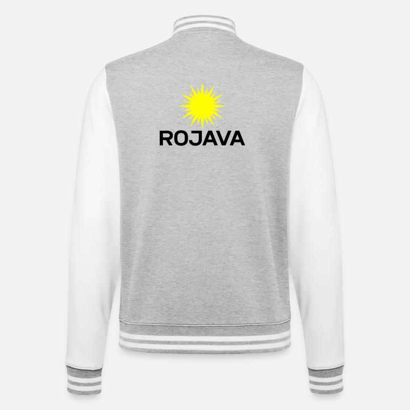 Rojava - College Sweat Jacket - heather grey/white