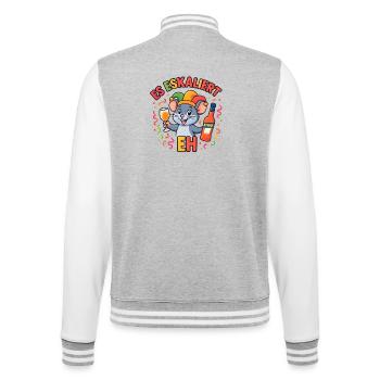 Karneval Maus Es Eskaliert Eh Party Fastnacht  - College-Sweatjacke - Grau meliert/Weiß - Hinten - Marisol (170cm)